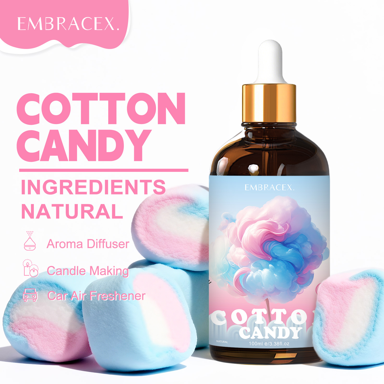 Candle Making Scents - 100ml Pamuk Şeker Esansiyel Yağı Difüzörler