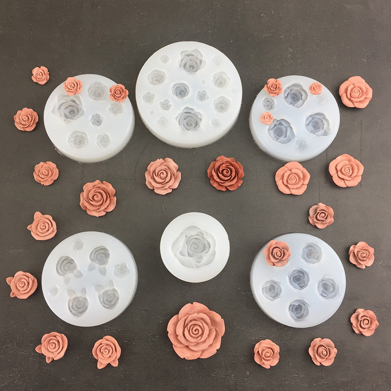 Candle Making Ideas - 3D gül çiçek şekli yaprak silikon