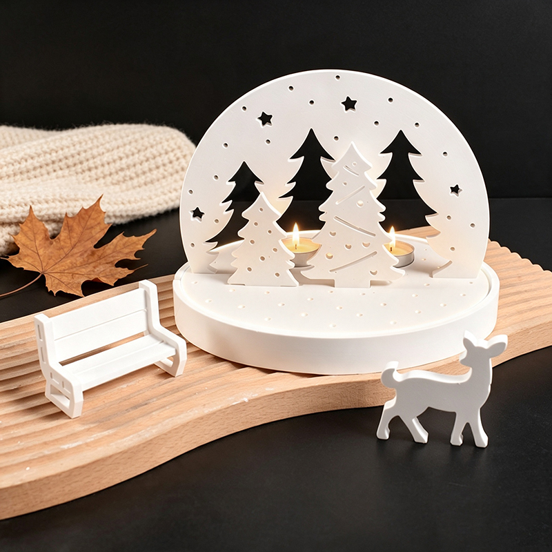 Candle Making Ideas - Noel Geyiği Tealight Mumluk Silikon Kalıpları,