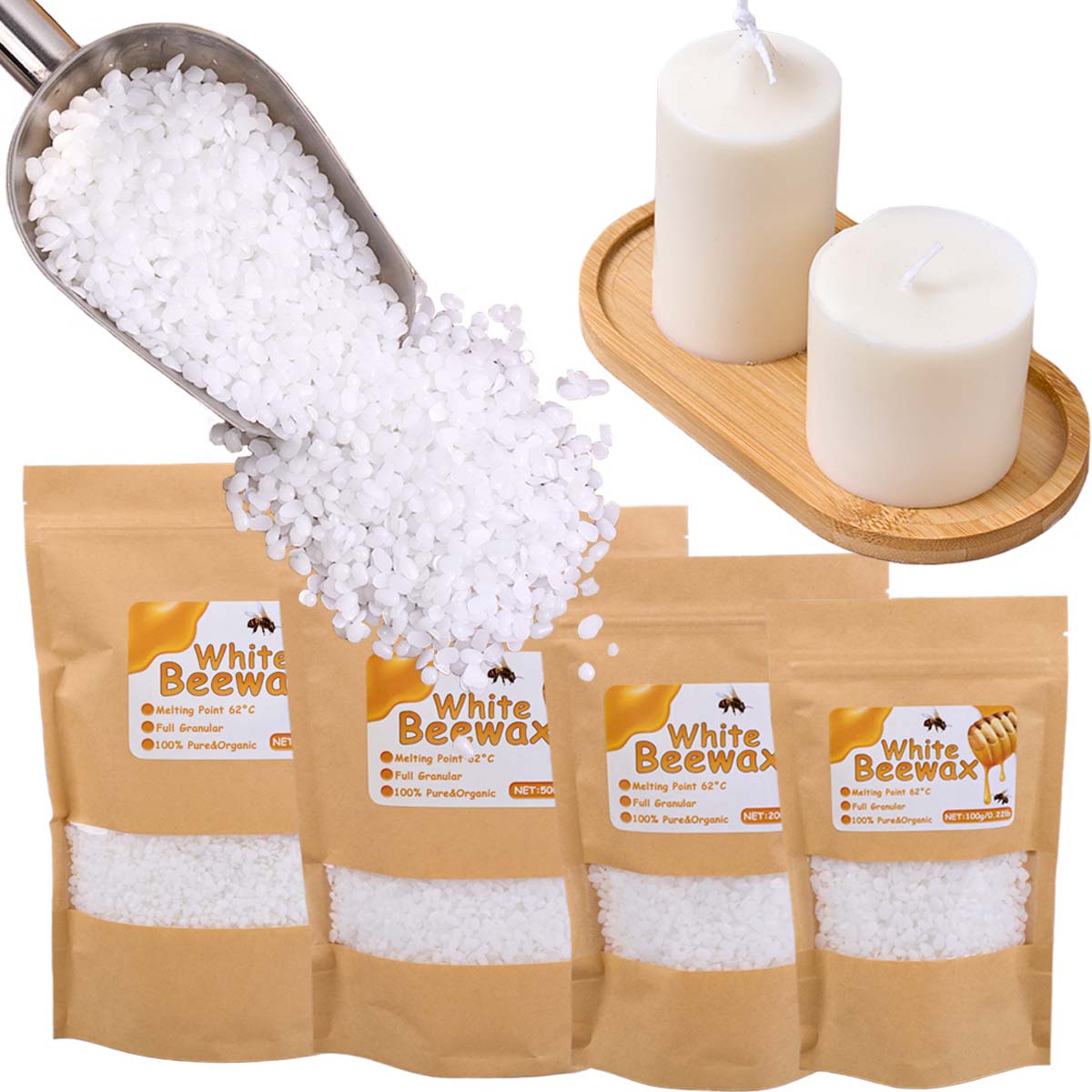 Candle Making With Beeswax - Beyaz Balmumu Saf Doğal Granül Kokulu